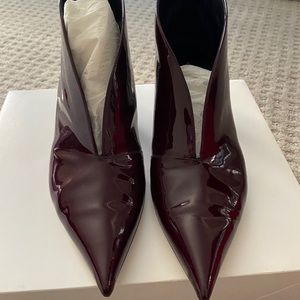 Celine Burgundy Ankle Boots